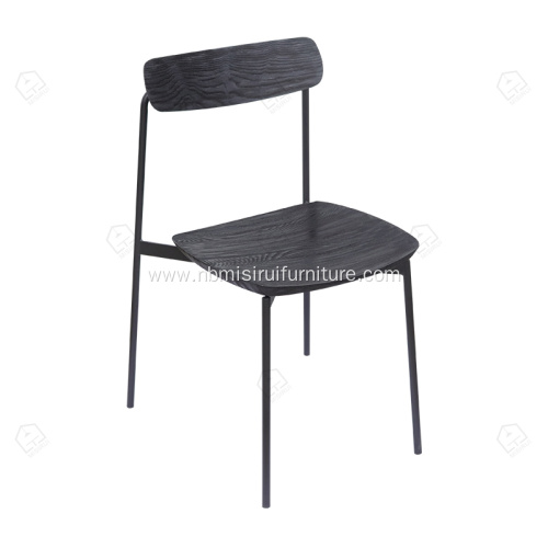 Black matte frame imported ash wood dining chair